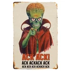 Vintage Martian Attack Retro Alien Tin Metal Sign Durable 8x12