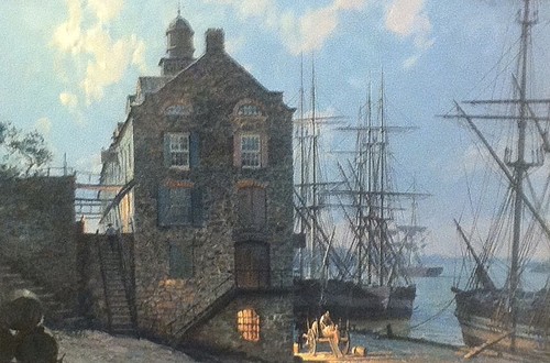 John Stobart Savannah River Street in Moonlight 1842 - Tall Ships