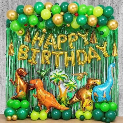 XXL Set Dinosaurier Party Kinder Geburtstag Deko T Rex Dino Zug Ballon Girlande