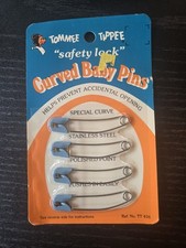 Vintage Baby Curved Cloth Diaper Pins Tommee Tippee 60s Blue