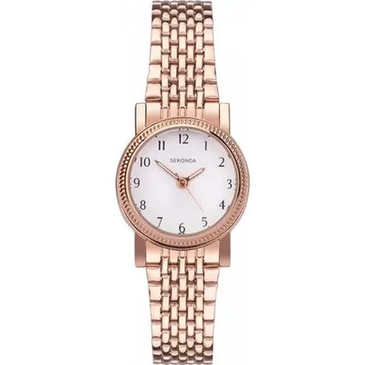 Damenuhr Sekonda Roségold leicht lesbar voll nummeriertes Zifferblatt 40105