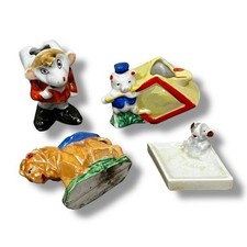 FOUR Lusterware Ashtrays Vintage 40s/50s Japan Monkey Elephant Pig Lion