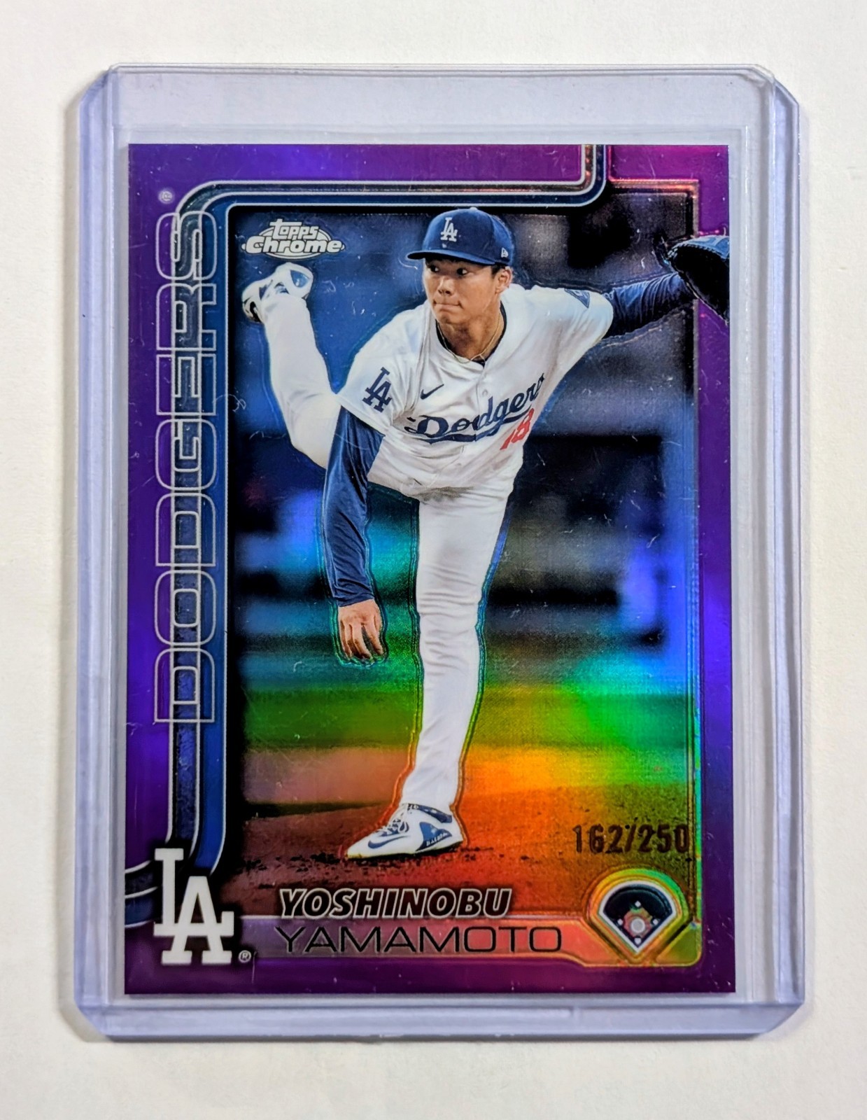 2025 Topps Chrome Yoshinobu Yamamoto True Purple /250 Dodgers 179