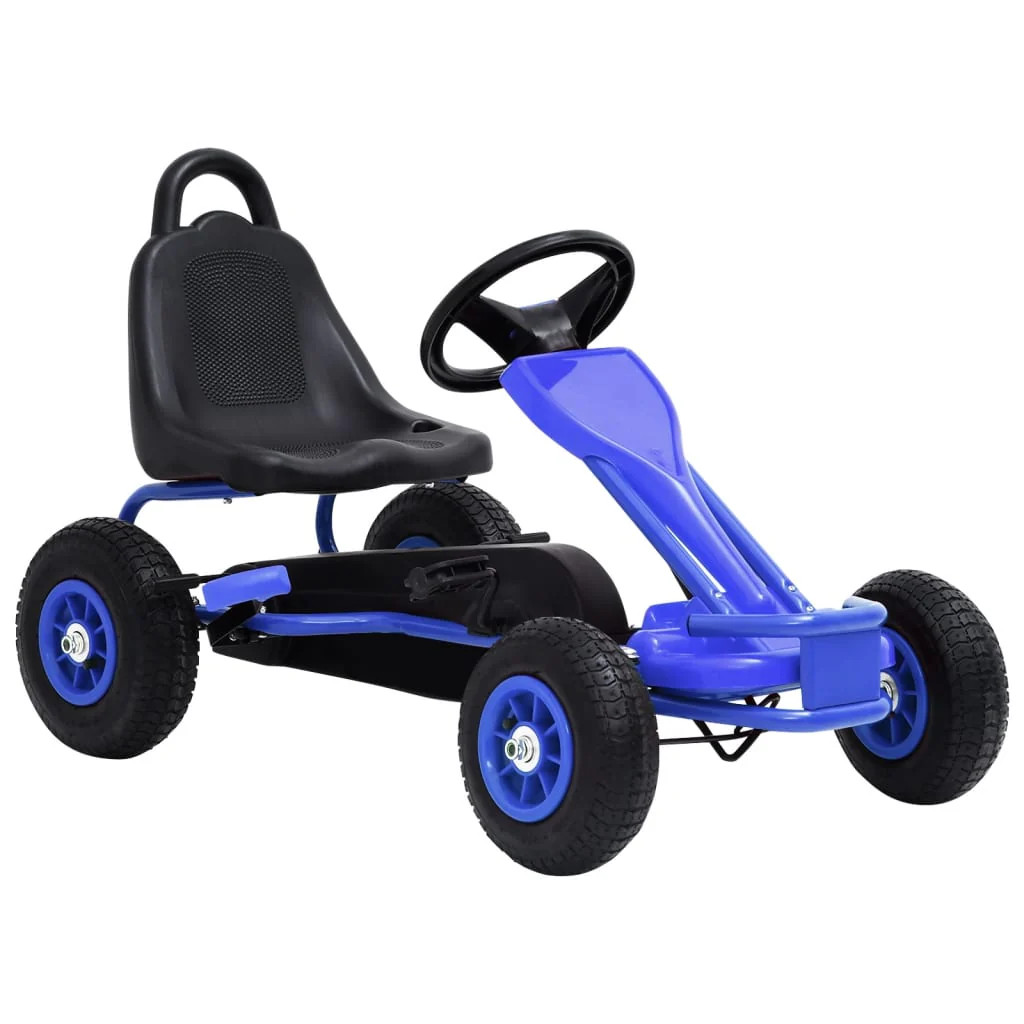 Kart à pédales bleu Helloshop26 réglable pour accompagner la croissance des enfants