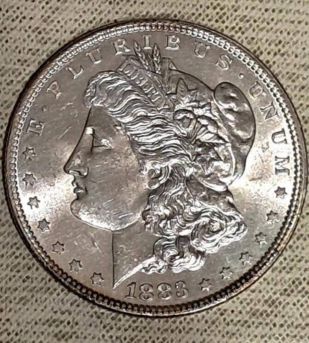 1883 Morgan Silver Dollar  Rainbow Toned Beyond BU !!!   MS++ CAT !!