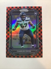 2022 Panini Prizm Charles Cross Red Checkerboard Rookie Card #368 Seahawks. rookie card picture