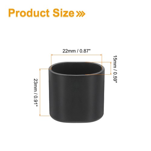 16 Pcs Chair Leg Caps, 9/16"x7/8" Oval PVC Floor Chair Leg Protectors - Imagen 2 de 5