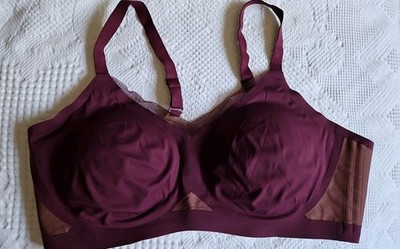 HONEYLOVE CROSSOVER WIRELESS BURGUNDY BRA SZ 3X 42 44 D E F G NWOT $69
