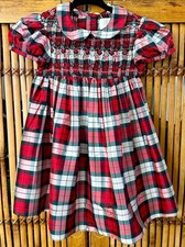 Doen NWT Rare Heirloom Girls Holiday Plaid Dress 100% Silk  Sz 2