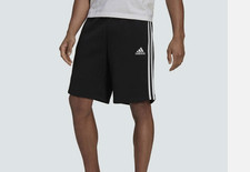 Adidas Essentials 3 Stripes Sweat Shorts-Small-Elastic Waist-Drawstring-Pockets