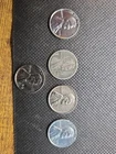 Lot Of (5) 1943 Steel Circulated Lincoln Wheat Cent 2 In Good Condition