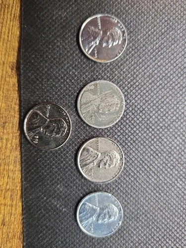 Lot Of (5) 1943 Steel Circulated Lincoln Wheat Cent 2 In Good Condition