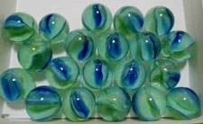 10 Vintage Marbles Early Marble King Co. Hybrid Dragonfly Cats Cobalt Blue Eyes