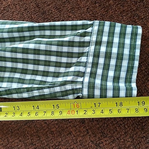 Abercrombie & Fitch Muscle Shirt Mens Medium Green White Striped Long Sleeve - Picture 9 of 11