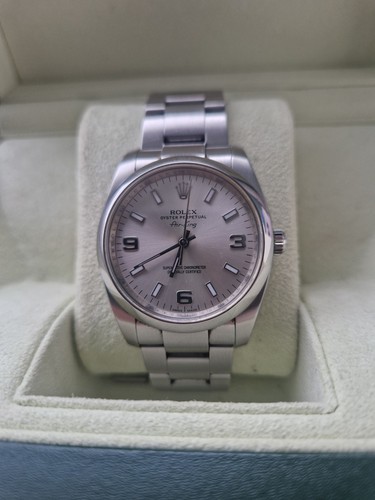 Rolex Air King 14200 Stainless Steel 34mm Silver Sunburst Dial. 2007 ...