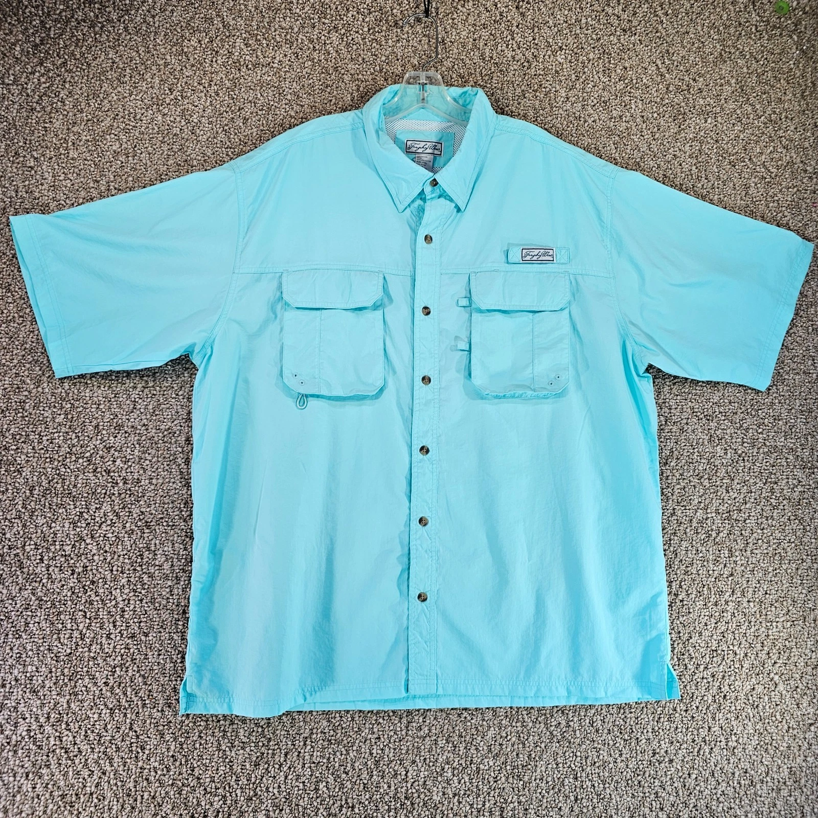 Trophy Wear Fishing Shirt Mens 2XL Short Sleeve Button Up Vented