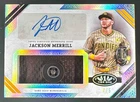 Jackson Merrill 2025 Topps Tier One #AJR-JM Buttons Auto Jumbo Patch /5