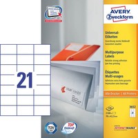 Avery Zweckform Etiketten 3652 Weiß 70,0 X 42,3 Mm, 100 Blatt