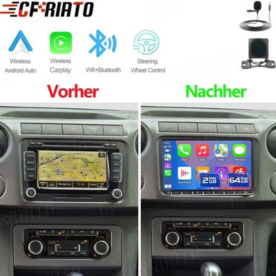 9 Android 15 Carplay Navi Autoradio für VW Amarok 2010-2021 RDS Navi + Kamera