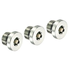 M16*1.5 Hex Head Pipe Fitting Plug, 3 Pack Male Thread 45# Steel Plug