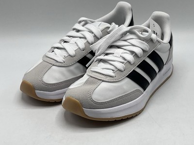 Adidas Run 70s 2.0 J JI2266 White Black Gum Youth Kids Size 3.5Y Lace Up - New!
