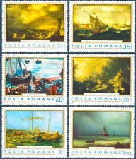 Romania 1971 Paintings,Arts,Sea,Sailing Ships,Rowing Boats,MNH