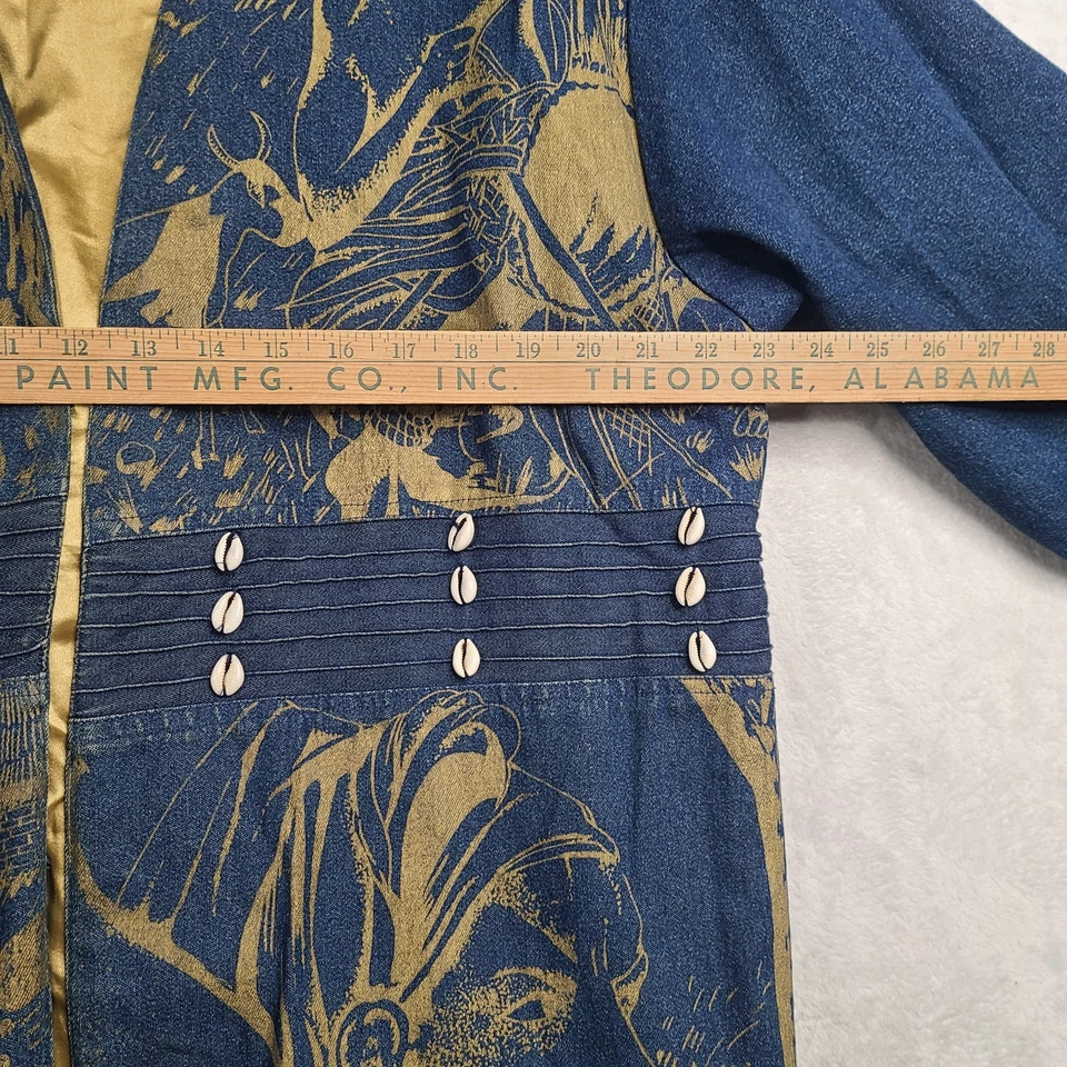 复古 90 年代 Molato 牛仔非洲女王长裙风衣 X-XXL 部落 — 第 4/4 张图片