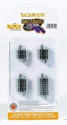 Bachmann Industries E-Z Track Asst. Short Connector Sections - N Scale, Grey 