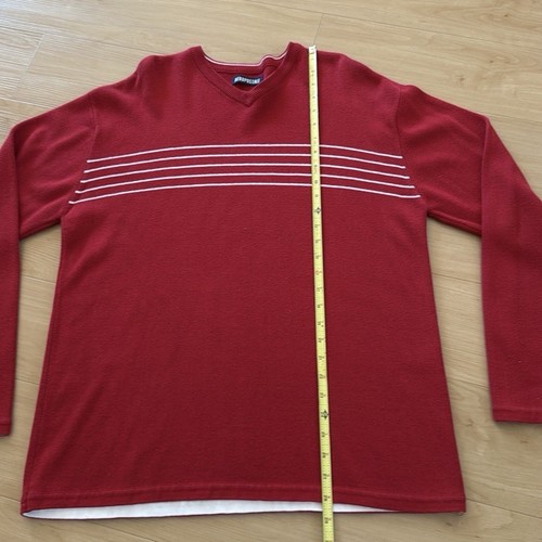 AEROPOSTALE MENS RED AND WHITE LIGHT KNIT SWEATER LONG SLEEVE CASUAL LARGE - Picture 6 of 10