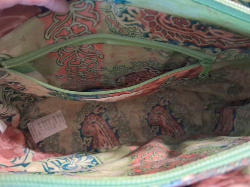 Vintage Cappelli Straw Shoulder Bag Purse Straworld Zip Striped Multicolor Green - Picture 10 of 13