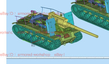 3D Printed 1/72 S series Long-barreled 152 gun tank Unpainted
