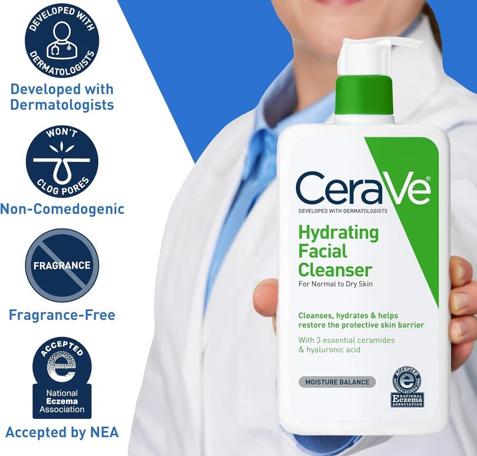 Cerave 保湿洁面乳 中性/干性肤质 超值 尺寸 16 盎司,2 件装 — 第 3/4 张图片