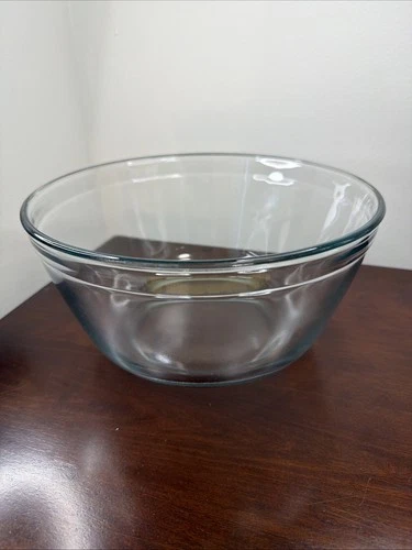 Vintage Anchor Hocking Clear Glass Mixing Bowl 4 Quart 4QT Oven Microwave Safe