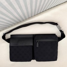 GUCCI GG Supreme 28566 Body Bum Bag Waist Fanny Pack Shoulder Crossbody Canvas