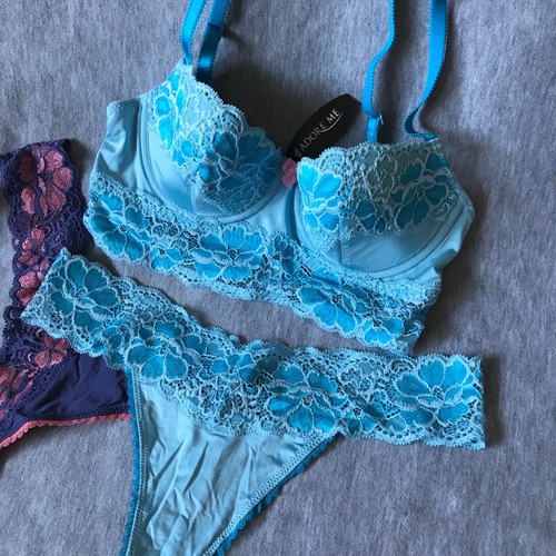 Adore Me Dessous BH Höschen Sets 30C Alandra Netta Contour Lila Blau 2 Stück - Bild 3 von 11