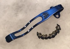 Blue Titanium Deep Pocket Clip & Screws Set For Benchmade Osborne 940-1 Knife