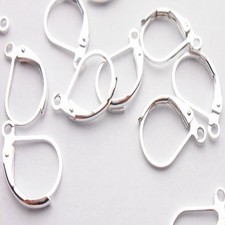 20PCS Wholesale Lever Back Earring Findings Light Silver loo French Ear Clip