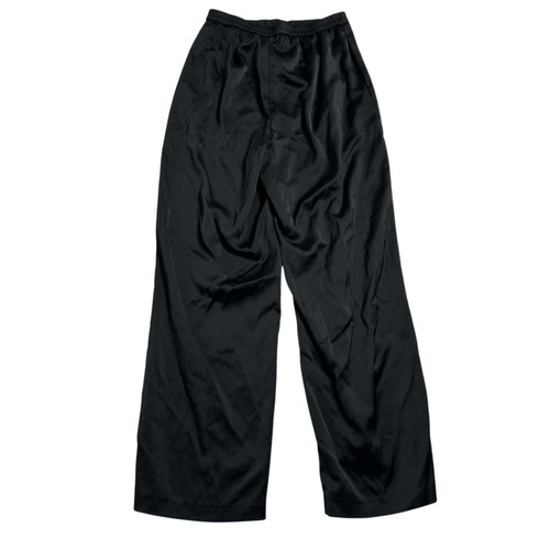 Uniqlo Pants Womens Small S 26-27in Black Shiny Dazzle Relaxed Wide Work Stretch - Picture 2 of 8