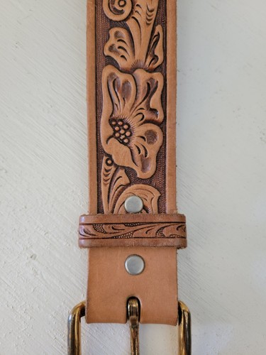 Vintage Tooled Leather Girls Belt Sears Personalized Wendy - Picture 4 of 11