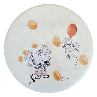 Mice with Balloons by Tina Vintage H & R Johnson Tile Made in England