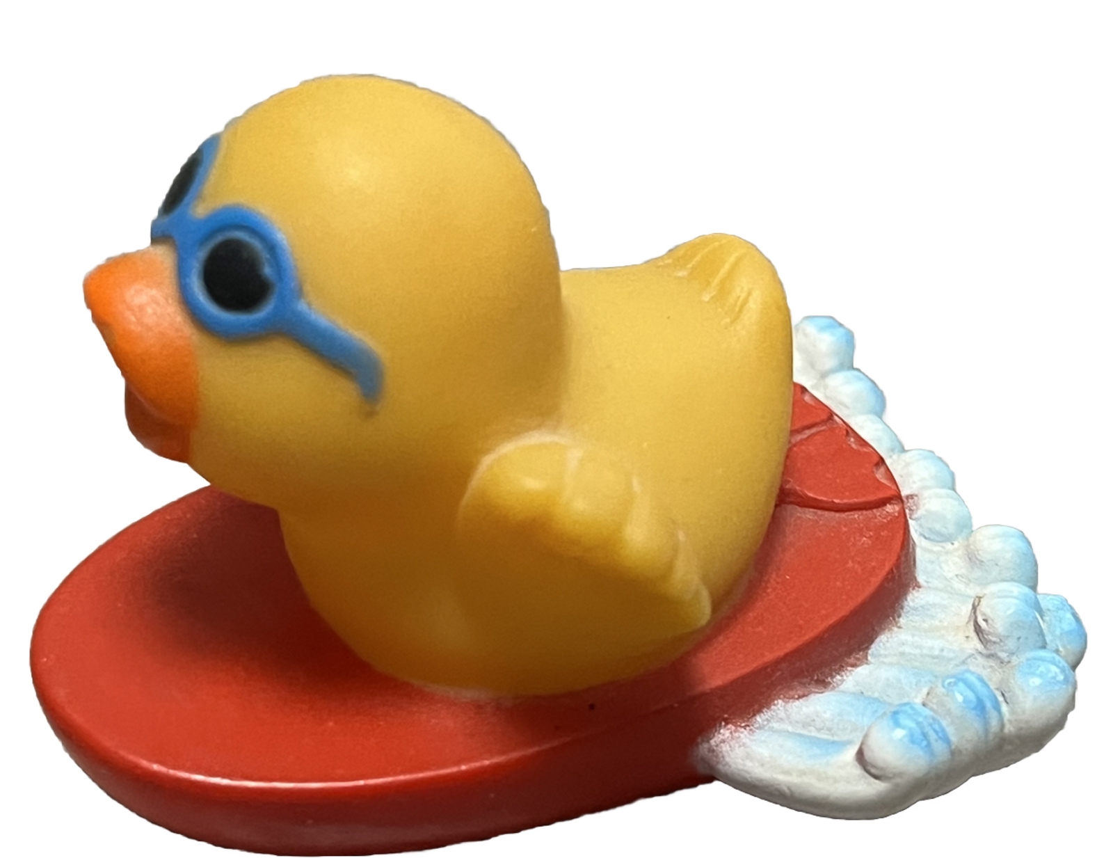 Rare Vintage Rubber Duck Surfer Surfing Wave Ducky Yellow Red Surfboard Duckie