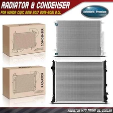 Radiator & AC Condenser Cooling Kit for Honda Civic 2016 2017 2018-2021 L4 2.0L