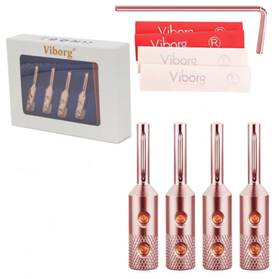 4stk Viborg VB401 Reines Kupfer Banana Stecker HiFi Lautsprecherkabel Anschlüsse