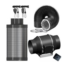 Abluft Set | 100mm | 360 m&sup3;/h | Rohrventilator | regelbar |  Aktivkohlefilter