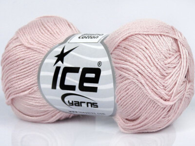 6-Skein Lot Almina Cotton Yarn fine 6x50g/169m Baby Pink