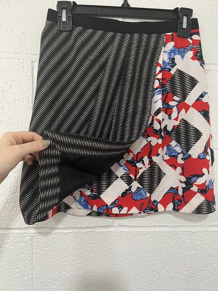 Peter Pilotto For Target  Floral Striped Faux Skort Skirt Wrap Asymmetrical Sz 2 - Image 4 of 4