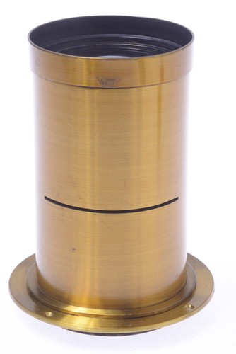 ✅ UNMARKED HERMAGIS? ANTIQUE BRASS LENS ‘210MM’ 8X10” LF CAMERA WATERHOUSE SLOT - Picture 2 of 10
