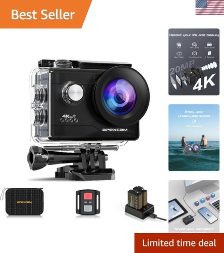 Ultimate Outdoor Companion: 4K 20MP WiFi Action Camera with Waterproof Housing