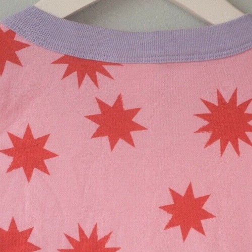 Hanna Andersson 150 Pajama Top Girl 12 Pink Starburst Organic Cotton Long Sleeve - Picture 6 of 6