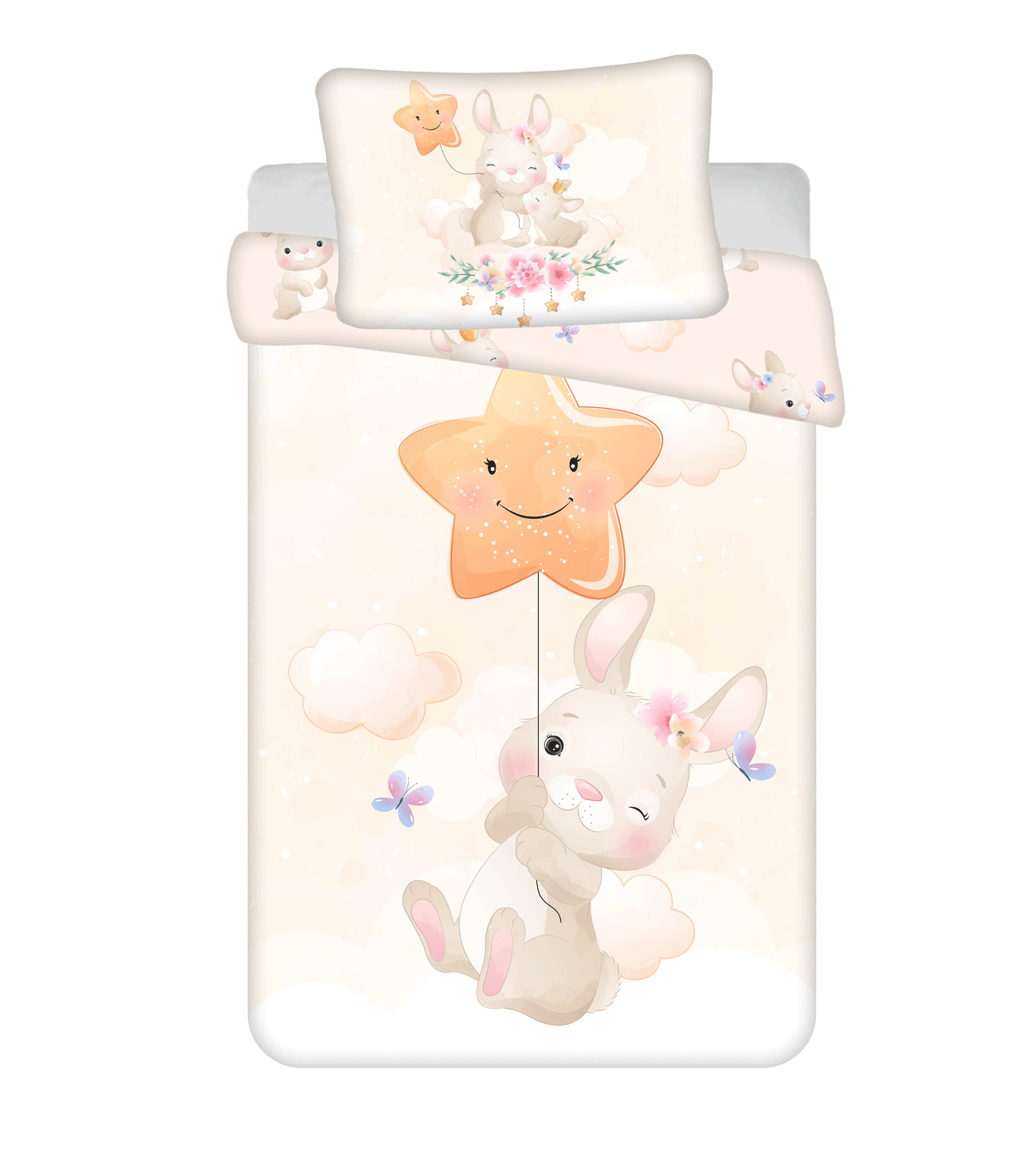 Set Biancheria da Letto Bunny Star per Bambini 100 x 135 cm